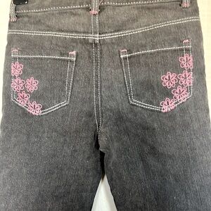 CHEROKEE Toddlers Gray Embroidered Jeans 2T